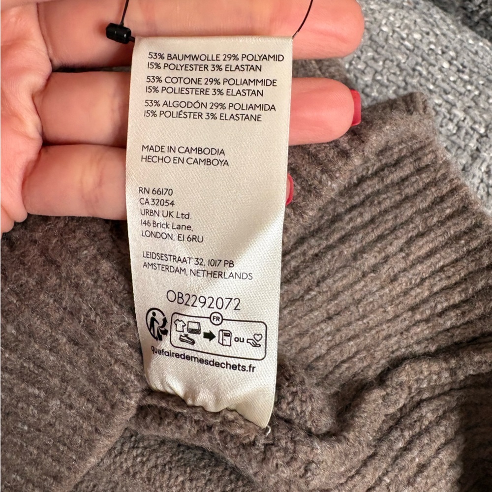 Free People Cool Of The Night Cardigan M Mocha Melange Oversized Button Front - Picture 9 of 13